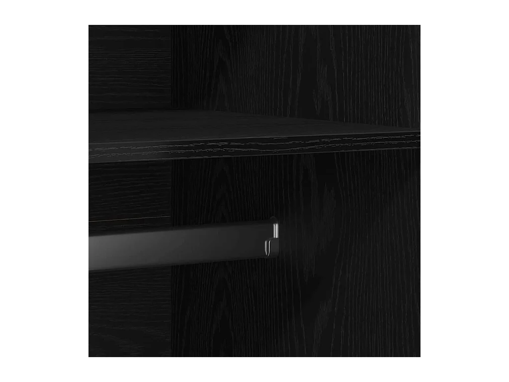 Kleiderschrank mit Stauraum Schwarz 90 x 52 x 200 cm Holzwerkstoff