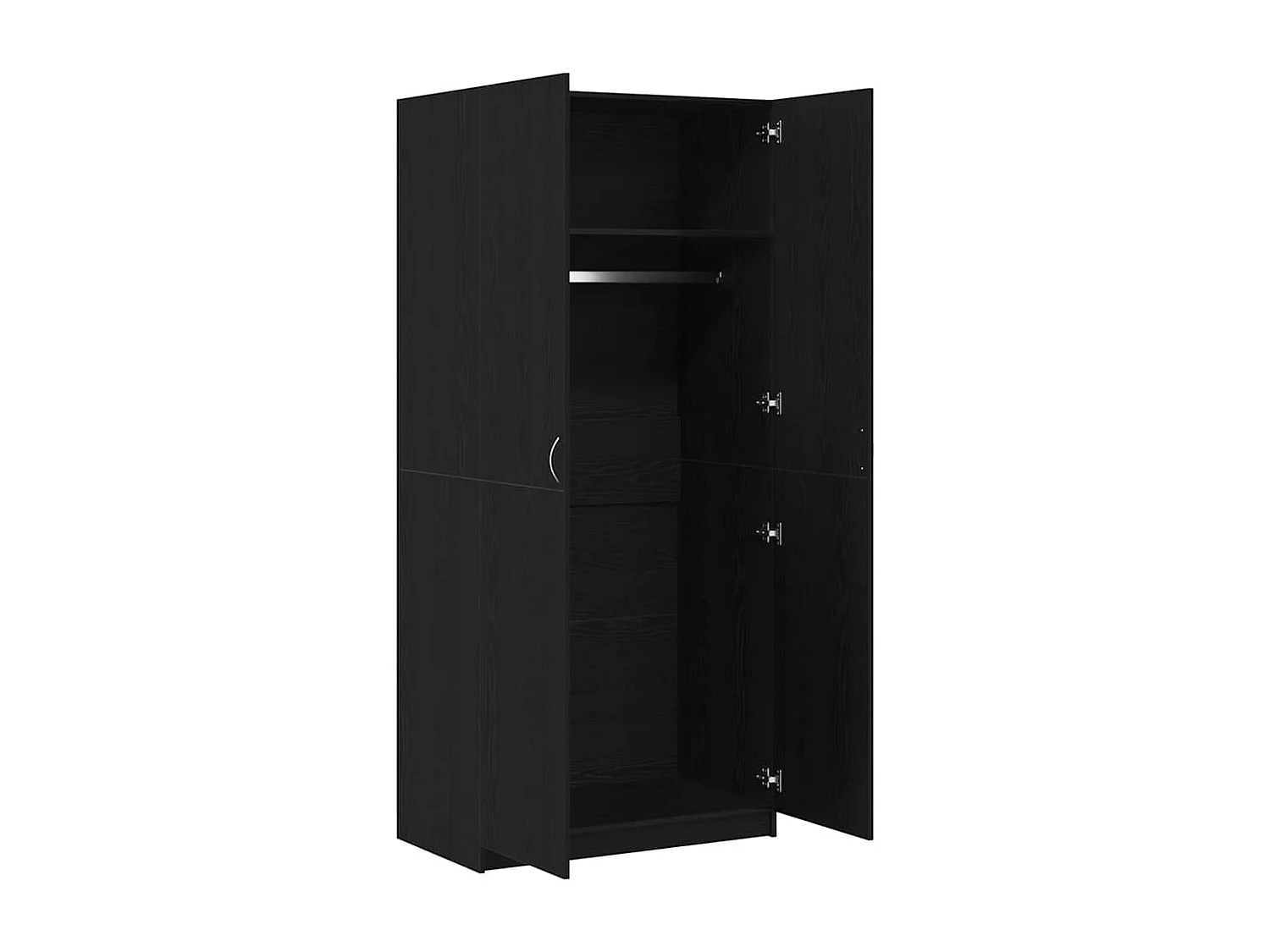 Armoire avec stockage Noir 90 x 52 x 200 cm Bois d'ingénierie