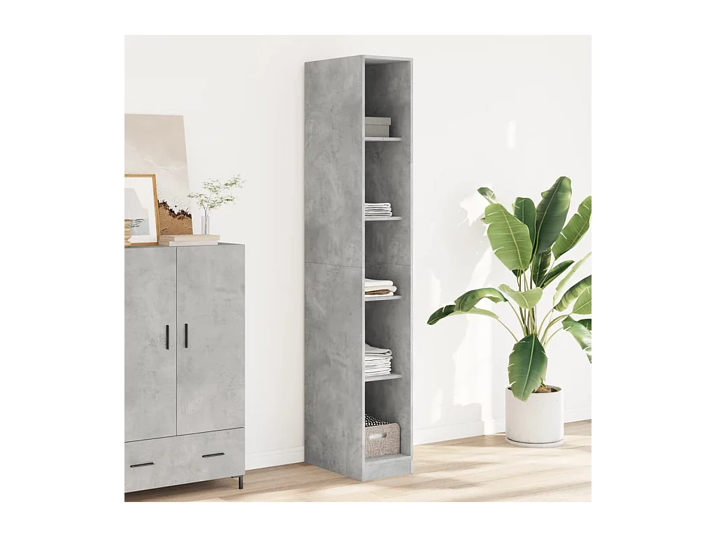 Armadio grigio cemento 30x50x200 cm in legno ingegnerizzato