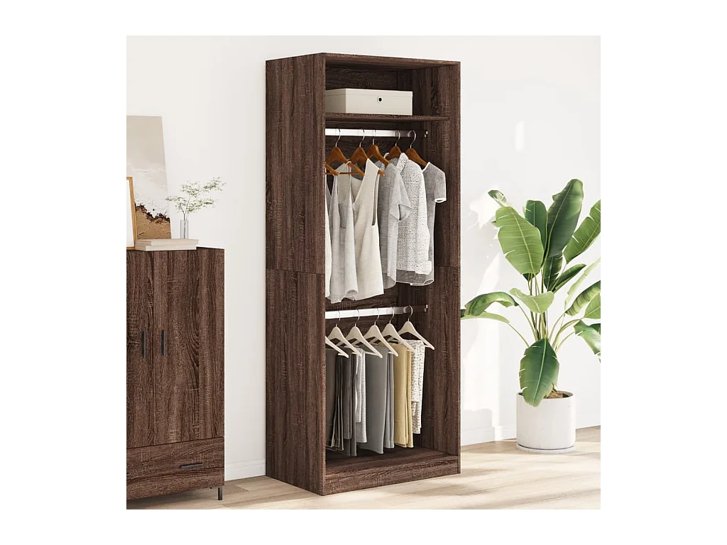 Armadio rovere marrone 80x50x200 cm legno ingegnerizzato