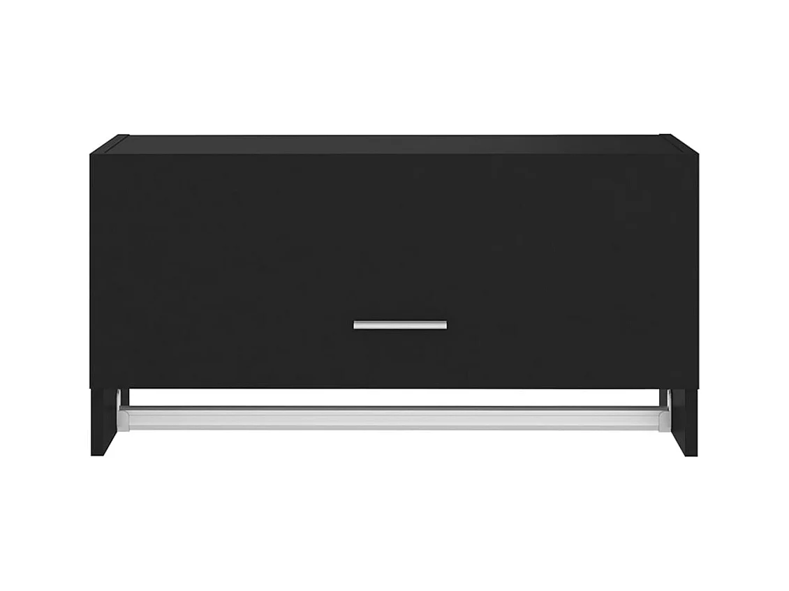 Armario negro 70x32,5x35 cm madera contrachapada