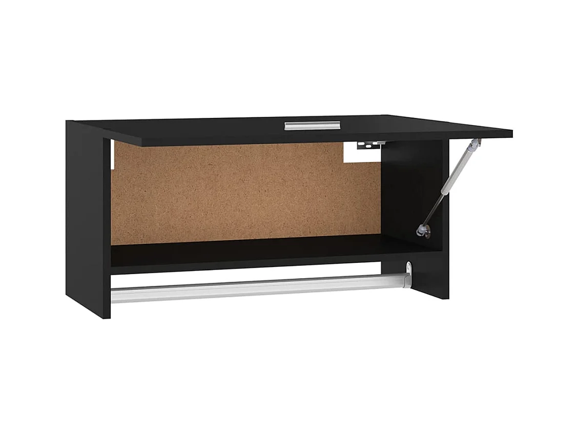 Armario negro 70x32,5x35 cm madera contrachapada