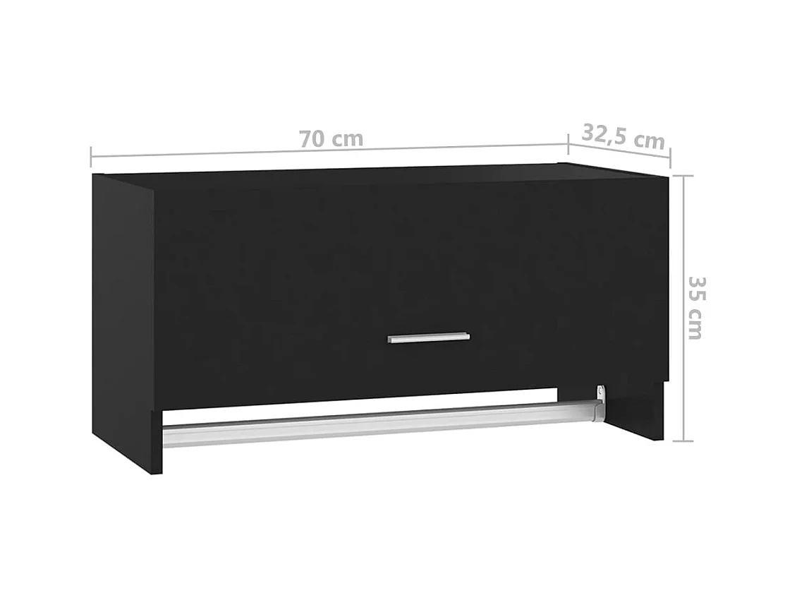 Armario negro 70x32,5x35 cm madera contrachapada
