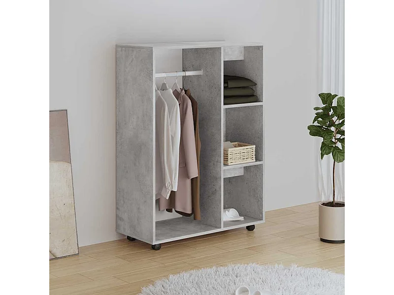 Betongrijze kledingkast 80x40x110 cm bewerkt hout