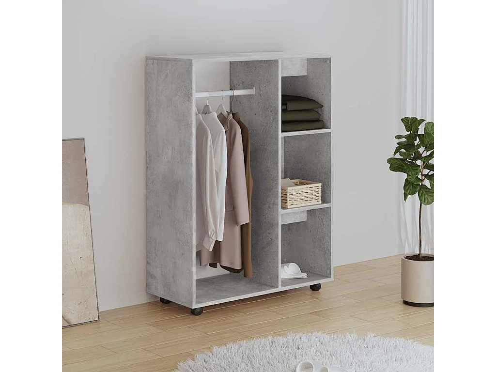 Armario gris hormigón 80x40x110 cm Madera de ingeniería