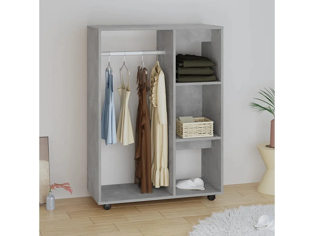 Armario gris hormigón 80x40x110 cm Madera de ingeniería