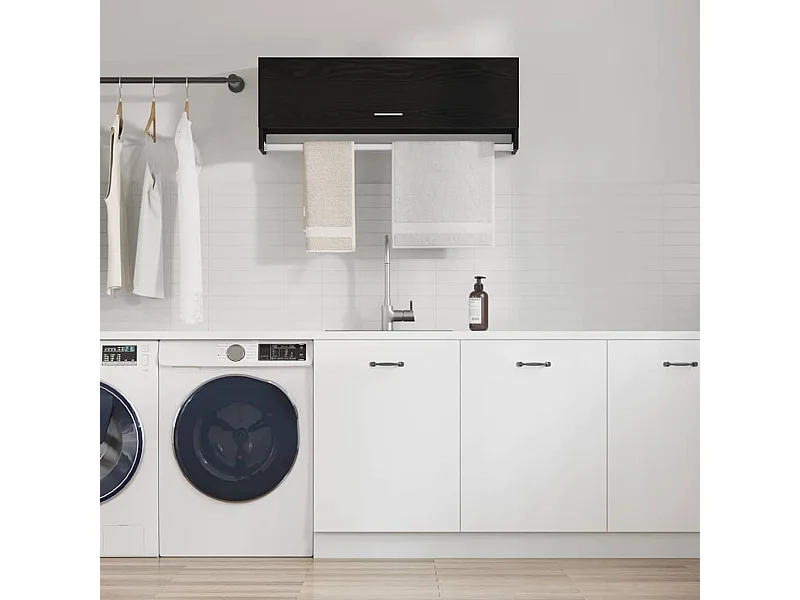 Armoire avec stockage Noir 100 x 32.5 x 35 cm Bois d'ingénierie