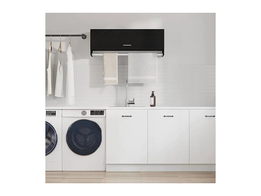 Armoire avec stockage Noir 100 x 32.5 x 35 cm Bois d'ingénierie