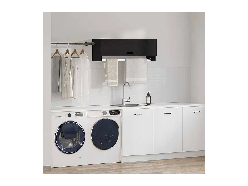 Armoire avec stockage Noir 100 x 32.5 x 35 cm Bois d'ingénierie