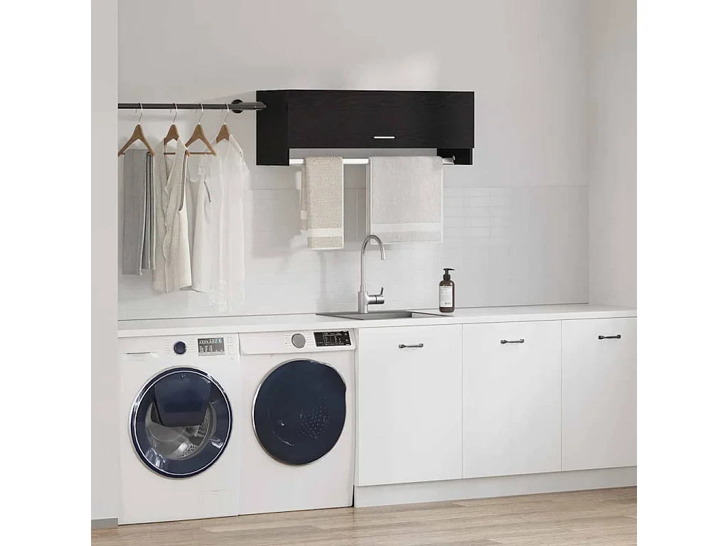 Armoire avec stockage Noir 100 x 32.5 x 35 cm Bois d'ingénierie