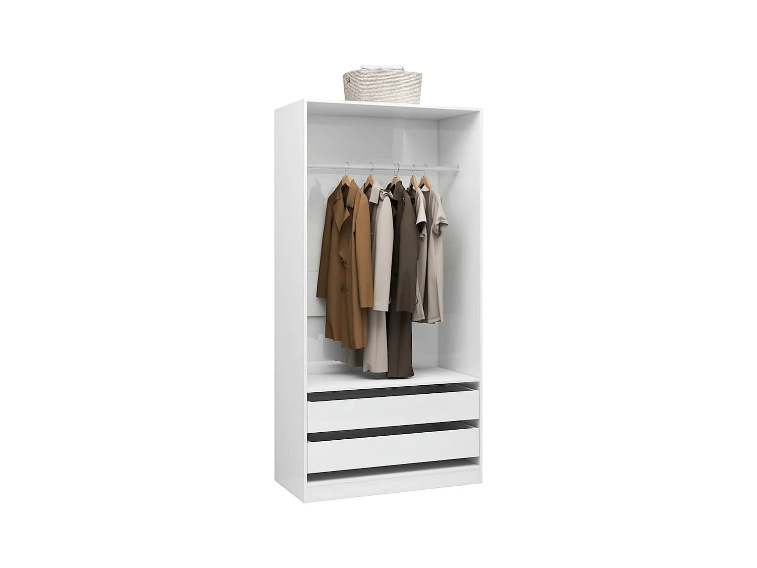 Armario Blanco Brillo 100x50x200 cm Madera Sintética