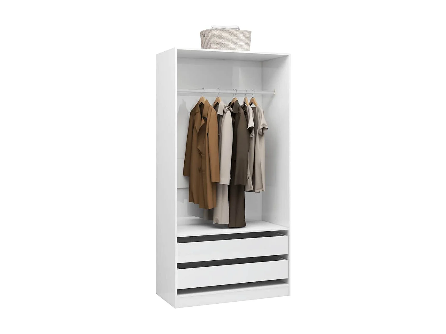 Armario Blanco Brillo 100x50x200 cm Madera Sintética