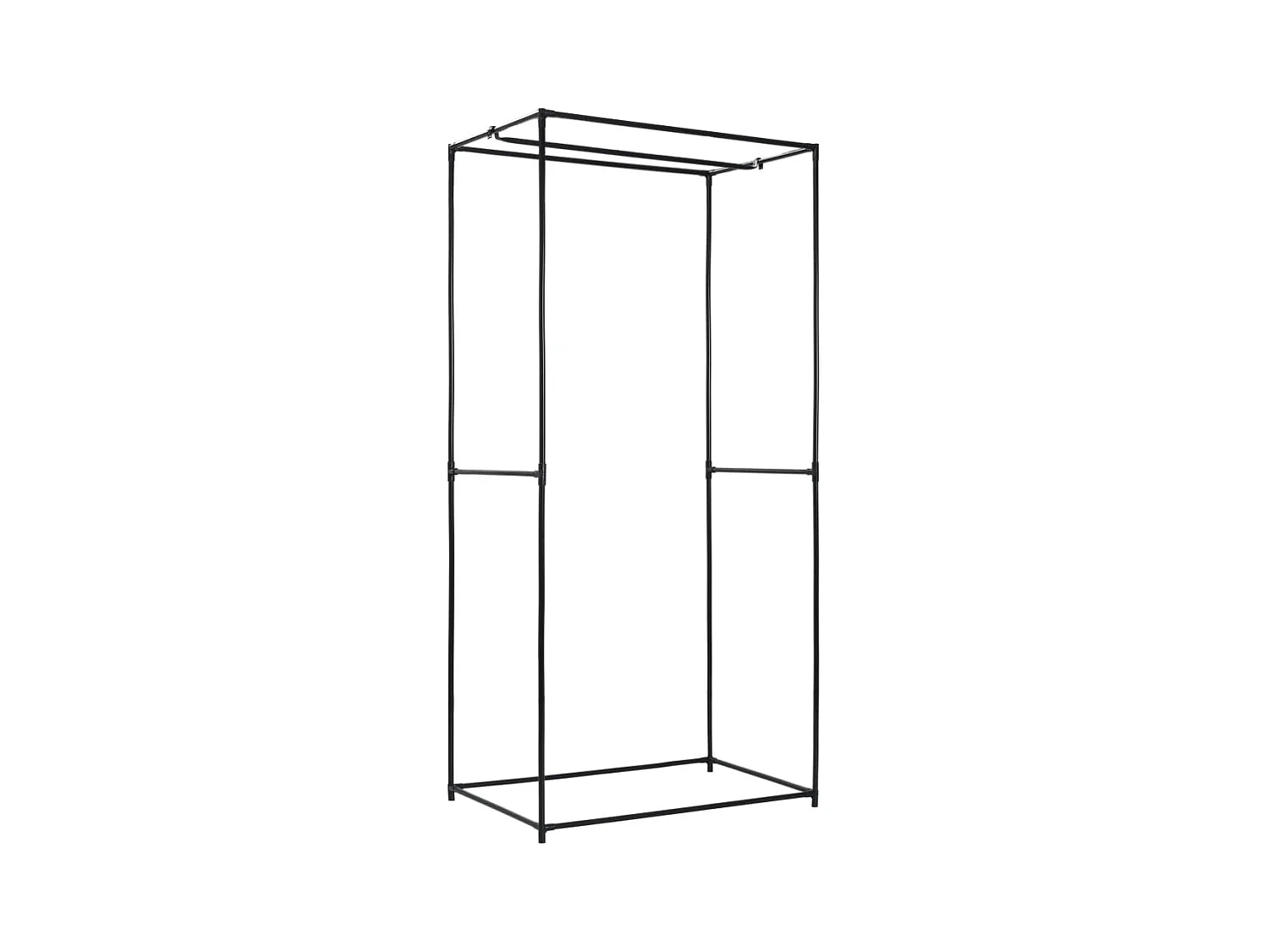 Zwarte kledingkast 75x50x160 cm