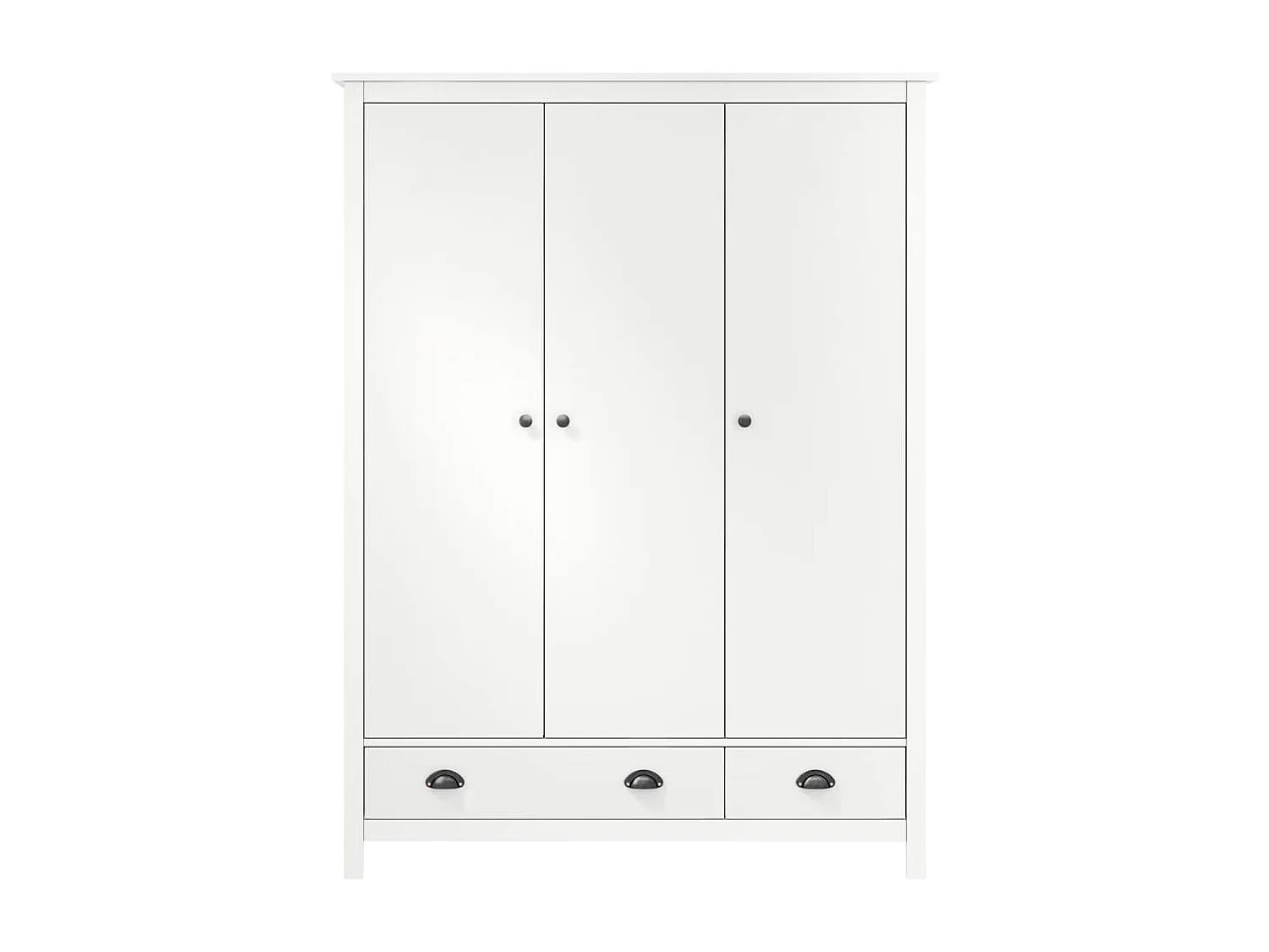 Garde-robe à 3 portes Hill Blanc 127x50x170 cm Bois pin solide