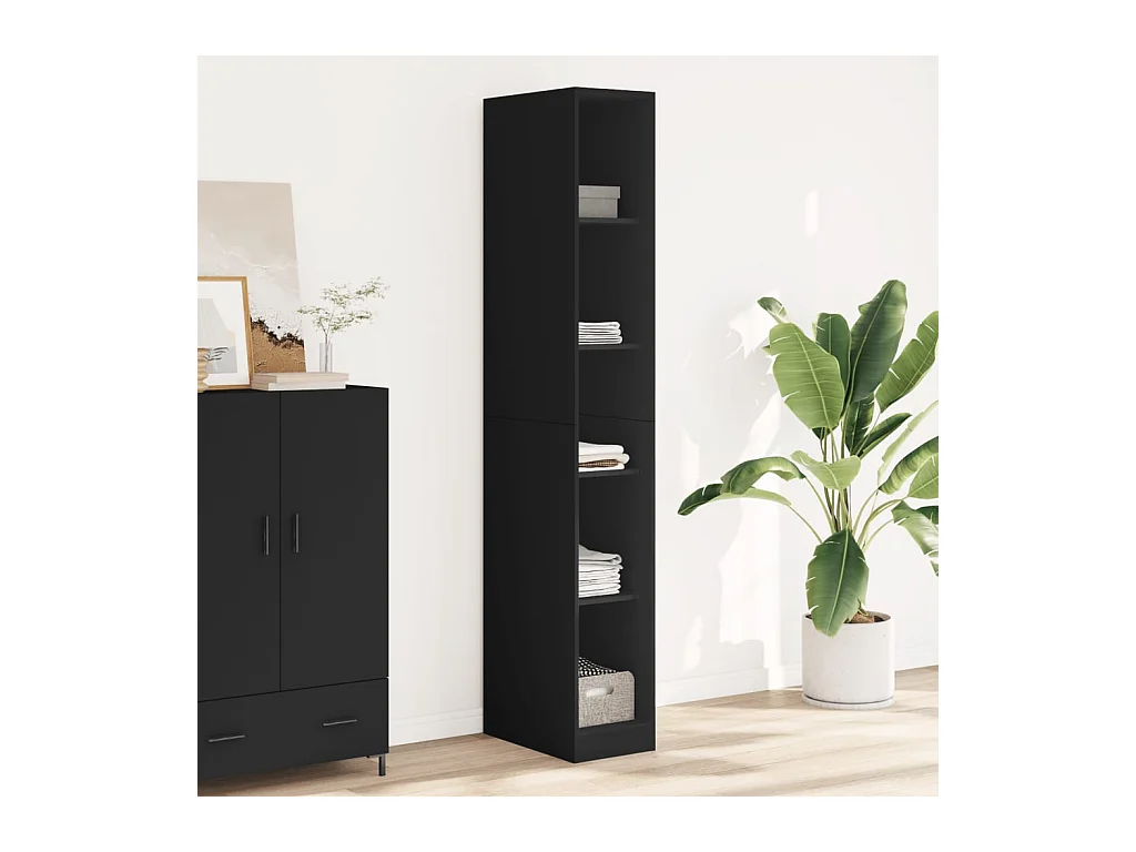 Armario negro 30x50x200 cm madera contrachapada