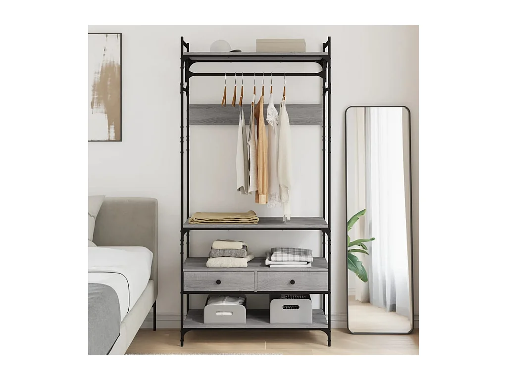 Armoire à tiroirs sonoma gris 89x39x184,5 cm bois d'ingénierie