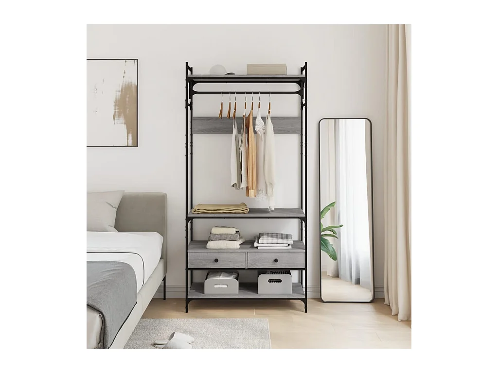 Armoire à tiroirs sonoma gris 89x39x184,5 cm bois d'ingénierie