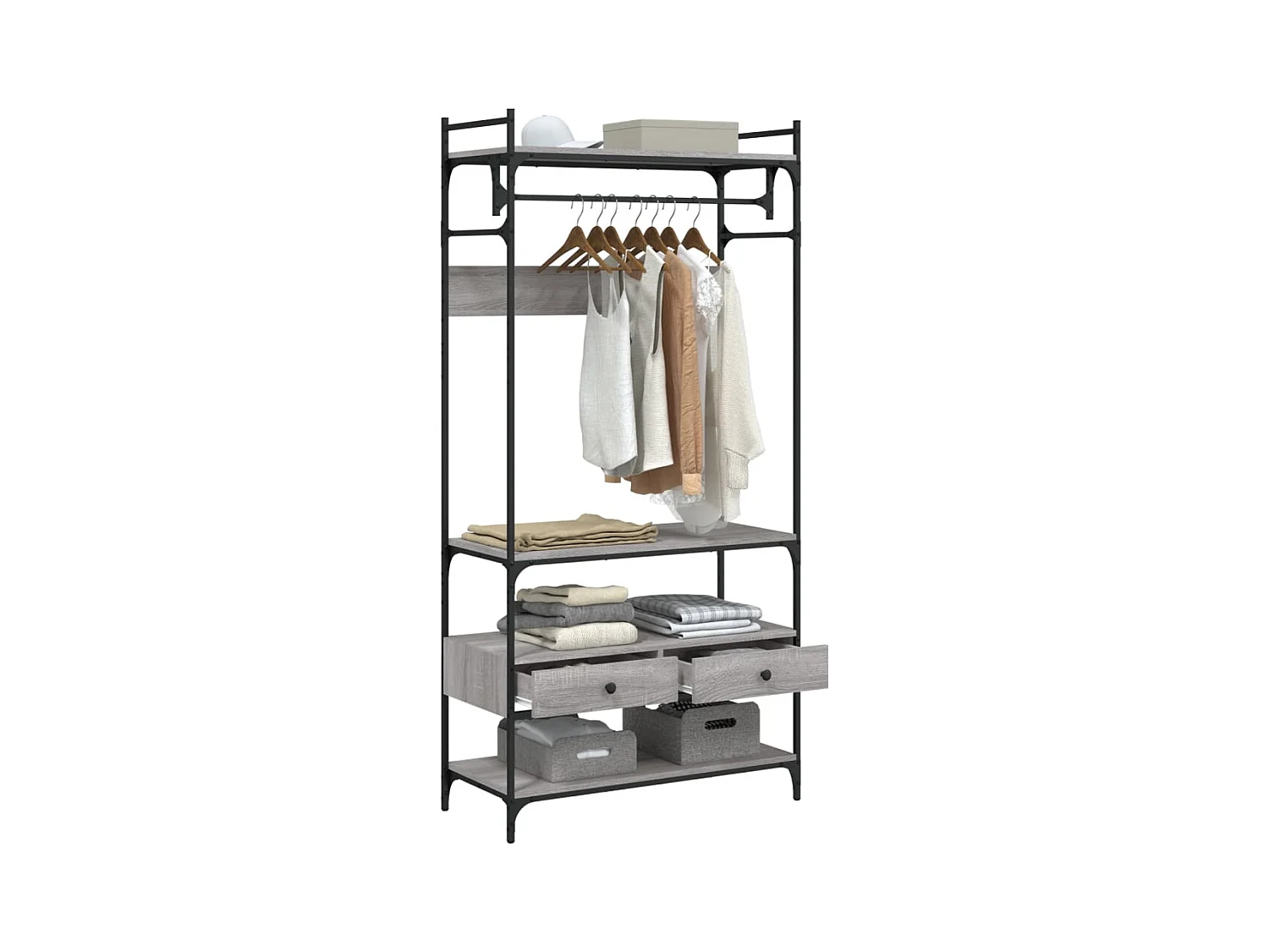 Armoire à tiroirs sonoma gris 89x39x184,5 cm bois d'ingénierie