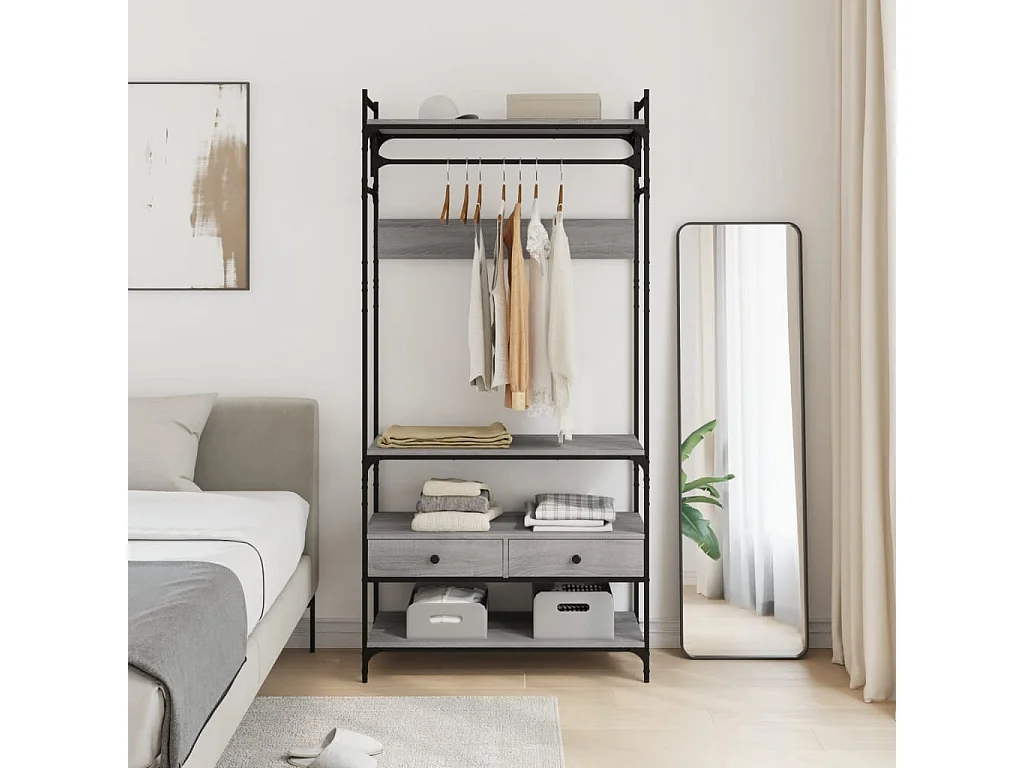 Armoire à tiroirs sonoma gris 89x39x184,5 cm bois d'ingénierie