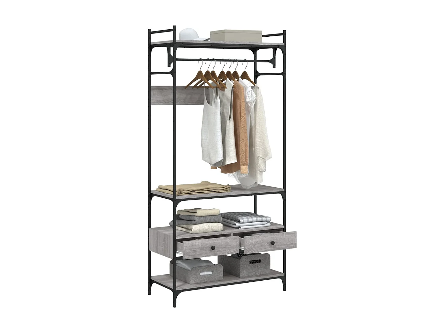 Armoire à tiroirs sonoma gris 89x39x184,5 cm bois d'ingénierie