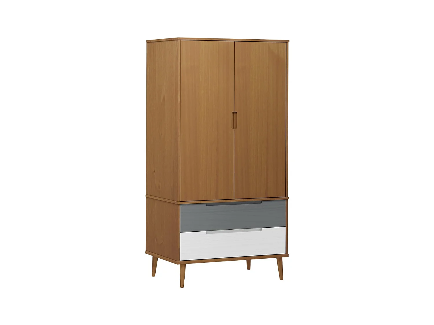 Armadio MOLDE Marrone 90x55x175 cm Legno massello di pino