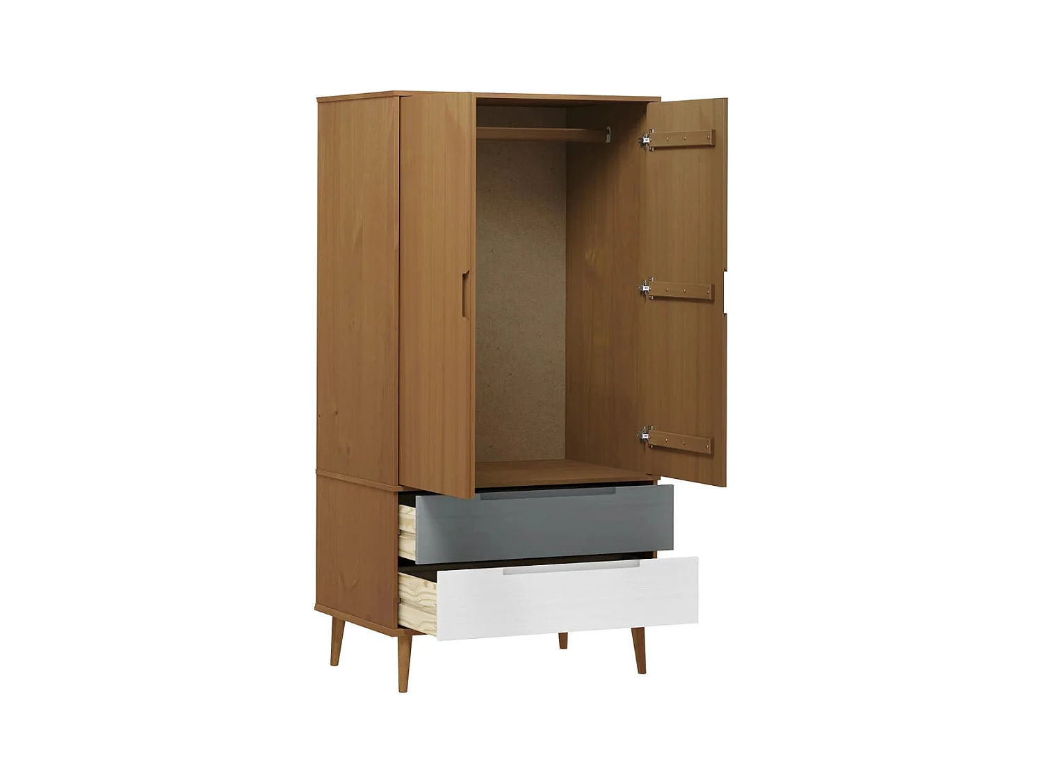 Armadio MOLDE Marrone 90x55x175 cm Legno massello di pino