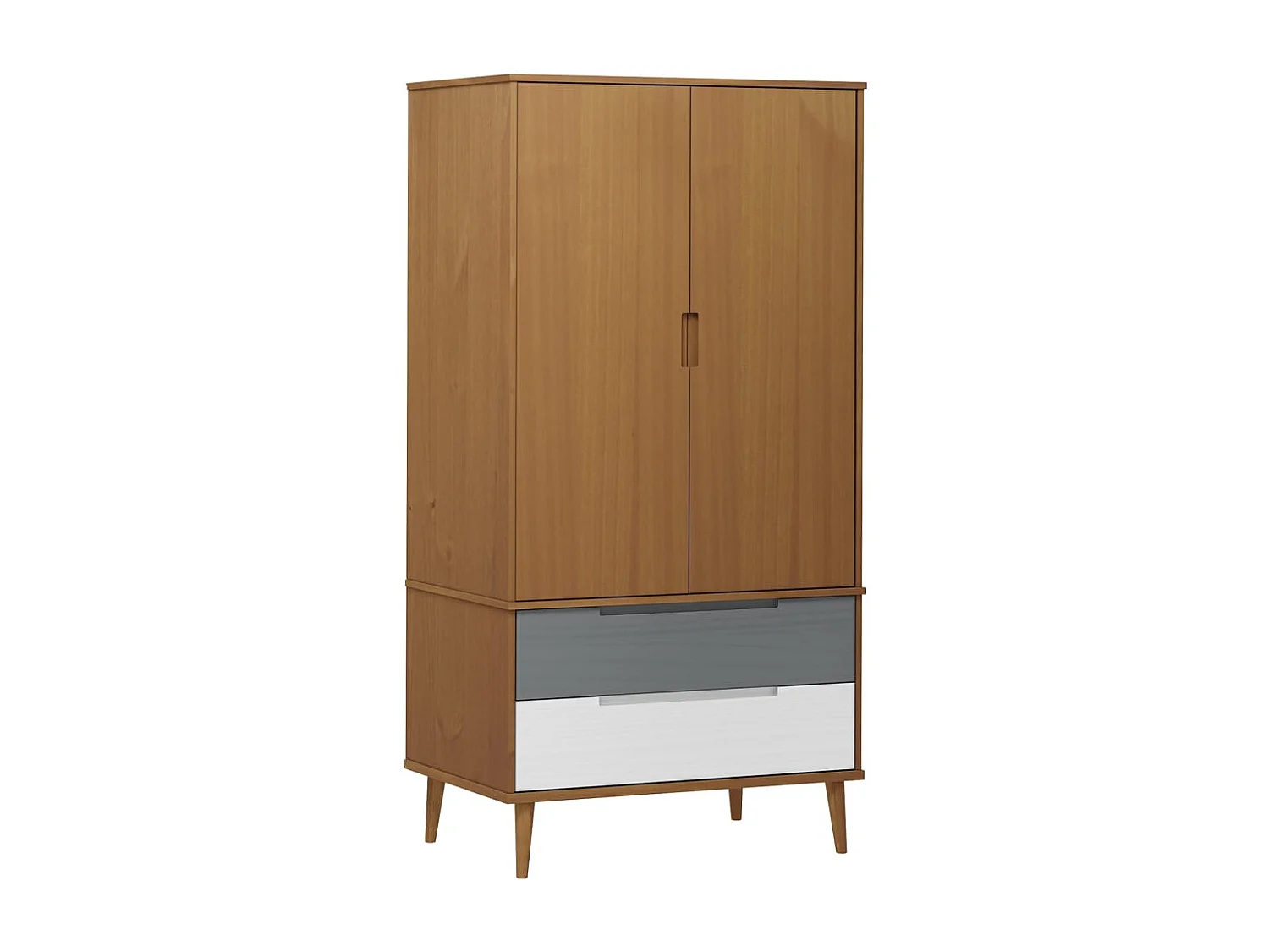 Armario MOLDE Marrón 90x55x175 cm Madera maciza de pino