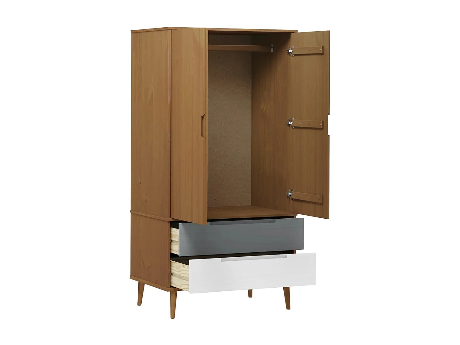 Armario MOLDE Marrón 90x55x175 cm Madera maciza de pino