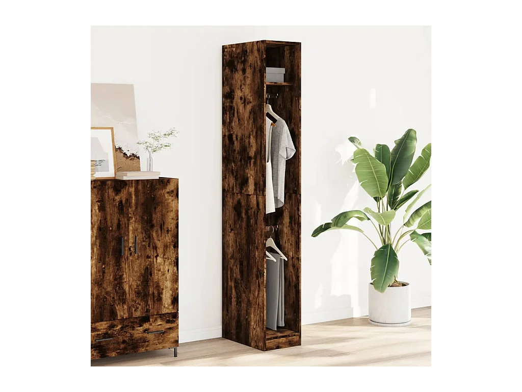 Armadio in rovere affumicato 30x50x200 cm in legno ingegnerizzato