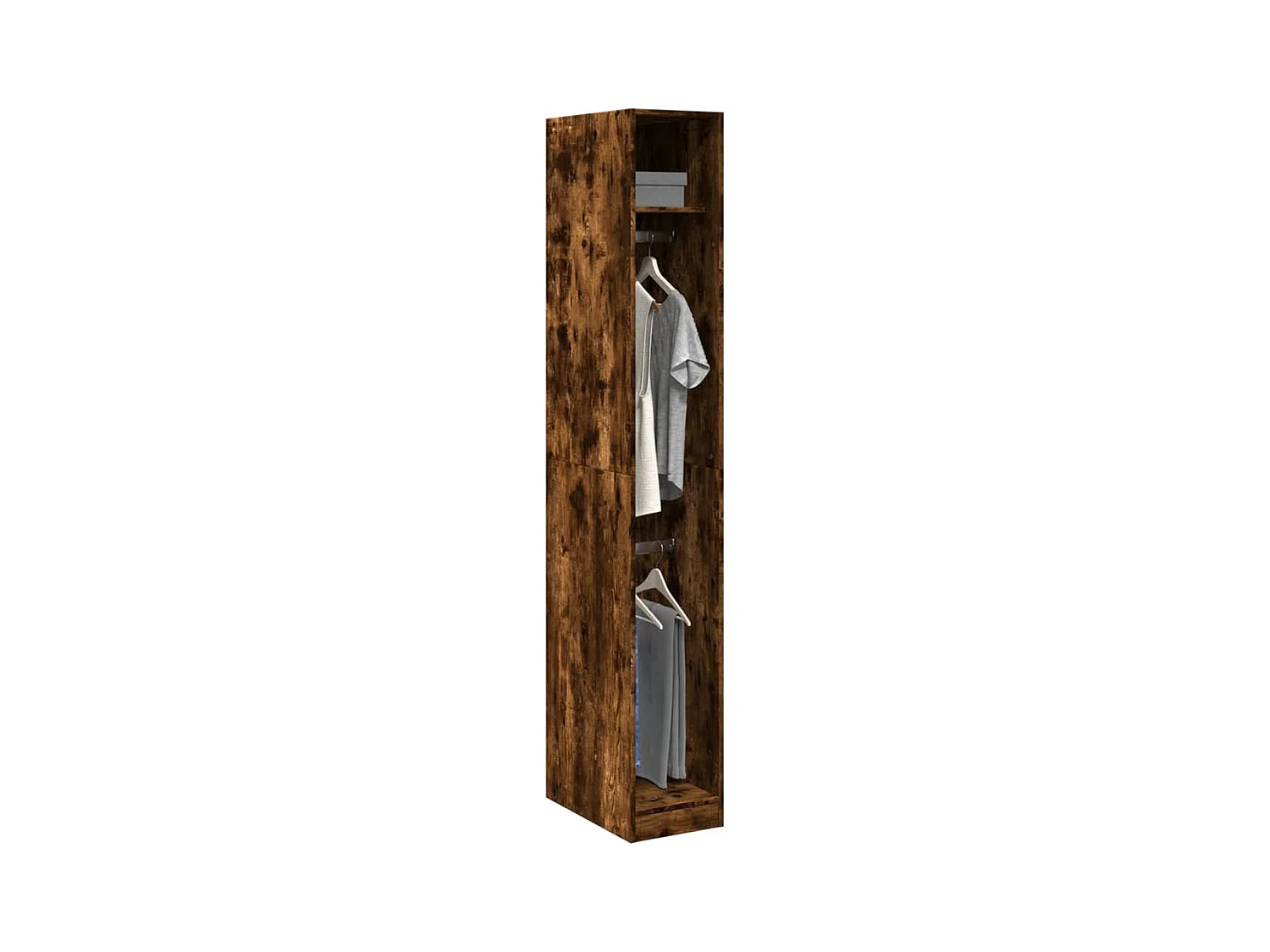 Gerookte eikenhouten kledingkast 30x50x200 cm bewerkt hout