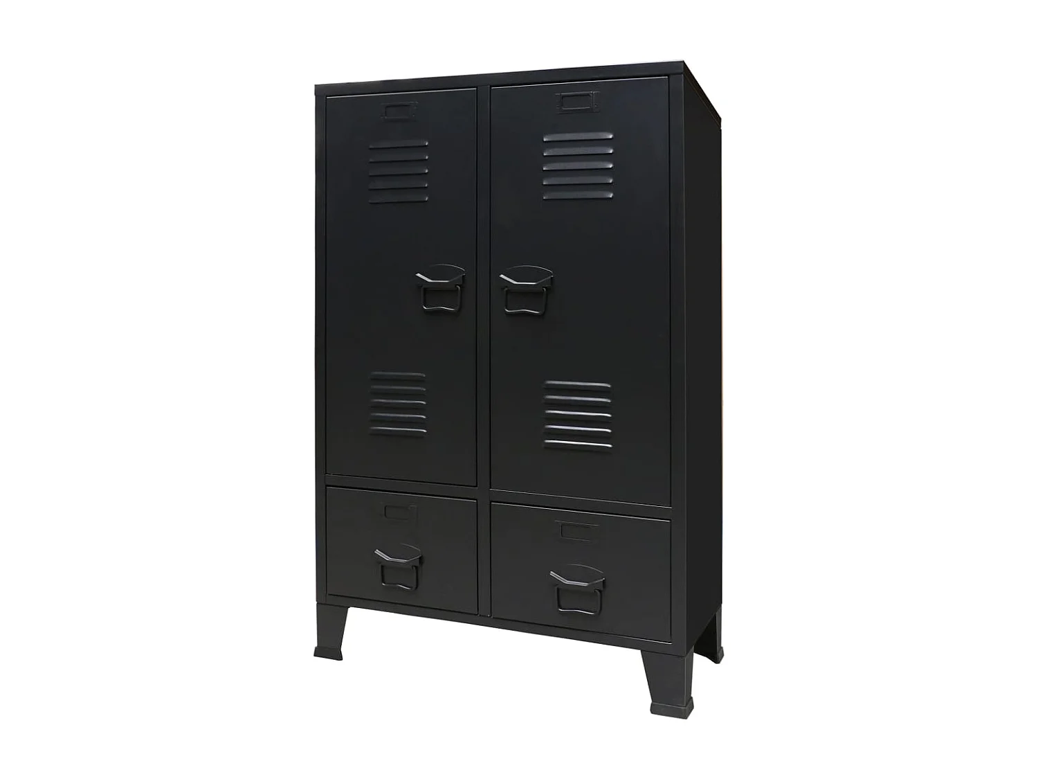 Armadio in metallo stile industriale 67x35x107 cm nero