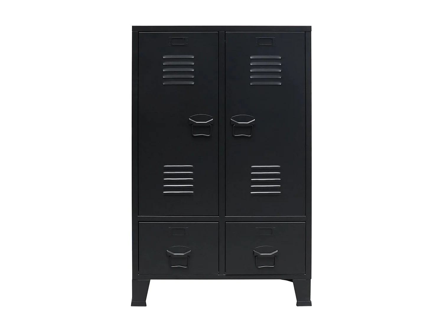 Armadio in metallo stile industriale 67x35x107 cm nero