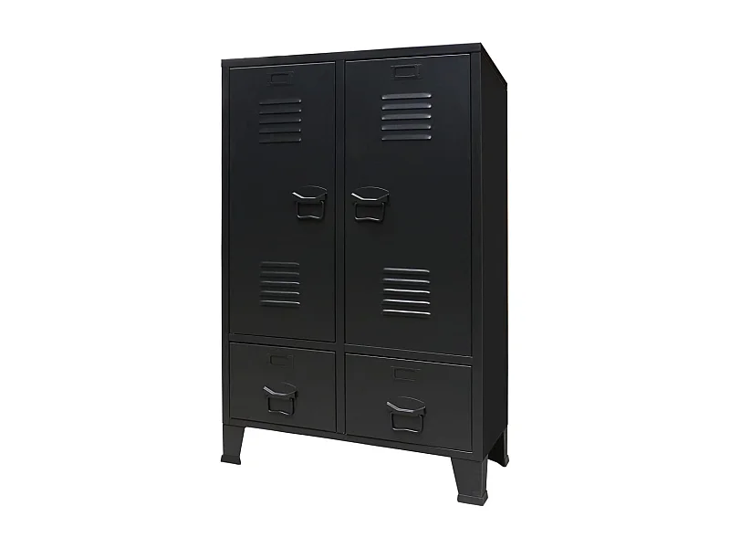 Armadio in metallo stile industriale 67x35x107 cm nero