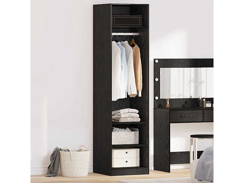 Armoire avec étagère avec stockage Chêne noir Bois d'ingénierie