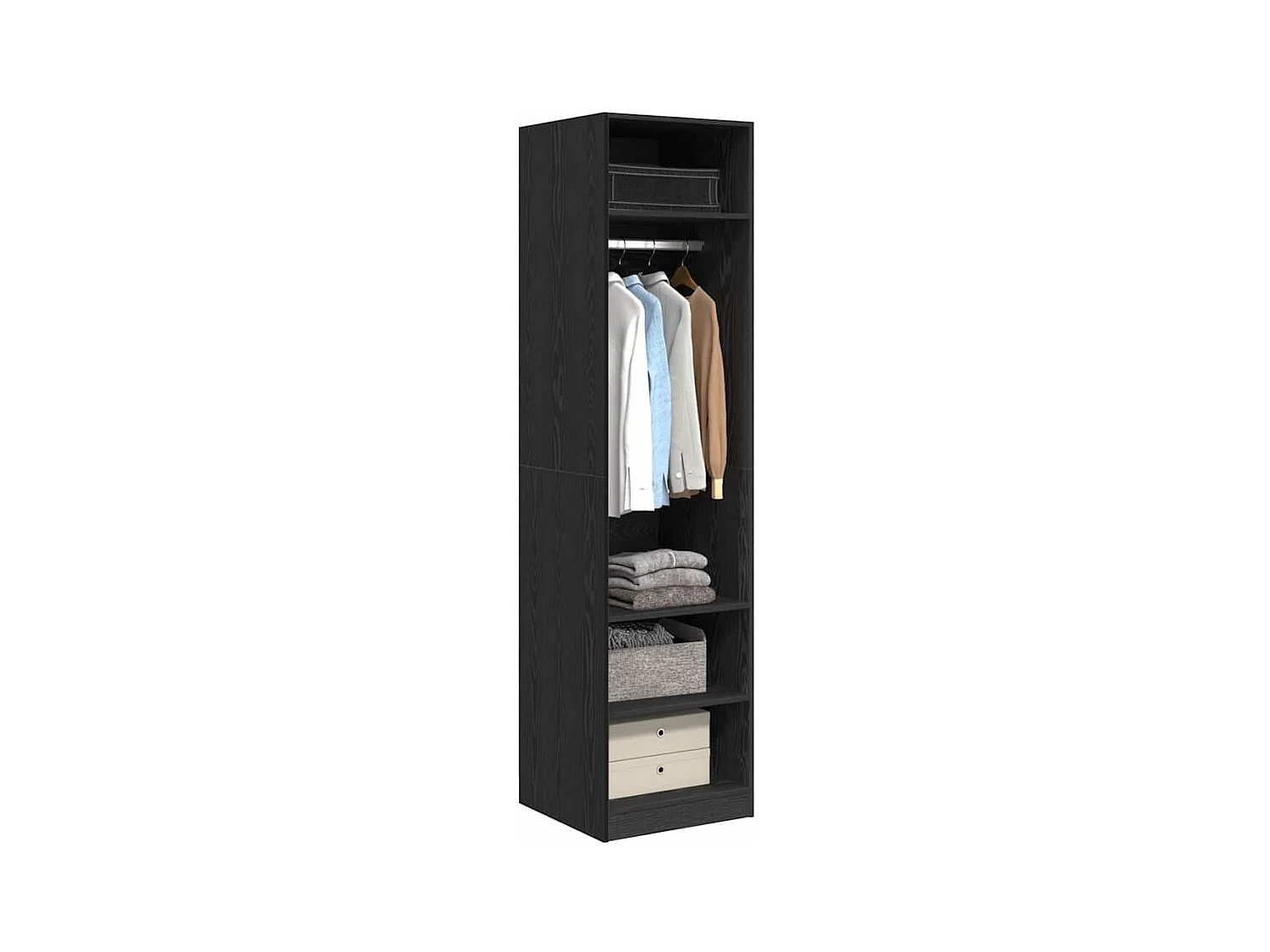 Armoire avec étagère avec stockage Chêne noir Bois d'ingénierie