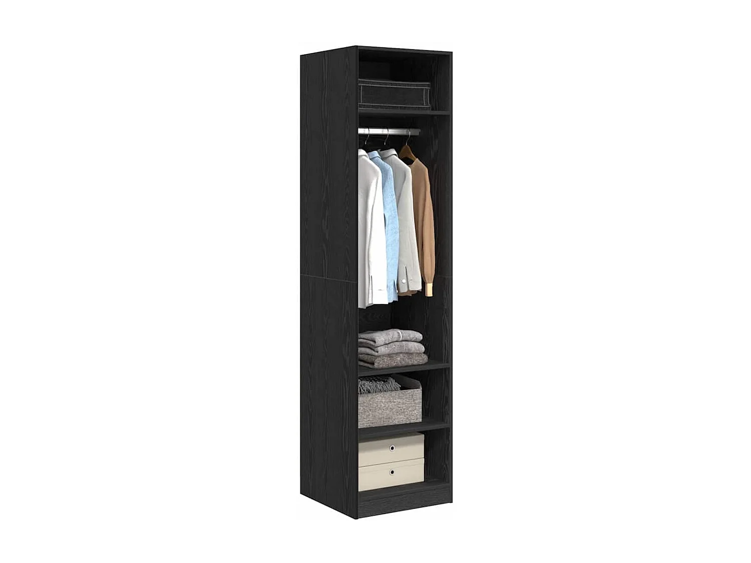 Armoire avec étagère avec stockage Chêne noir Bois d'ingénierie
