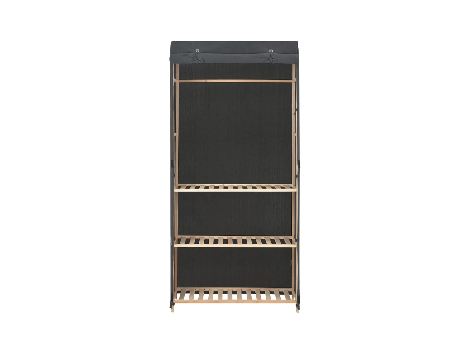 3-stöckiger Kleiderschrank, Grau, 79 x 40 x 170 cm, Stoff