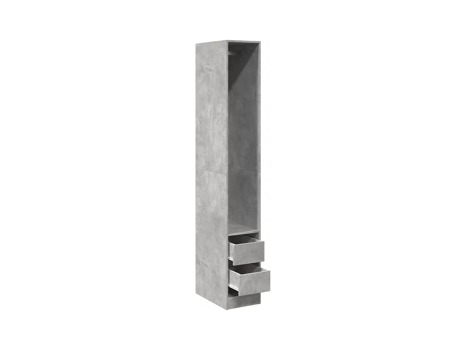 Betongrijze kledingkast 30x50x200 cm bewerkt hout
