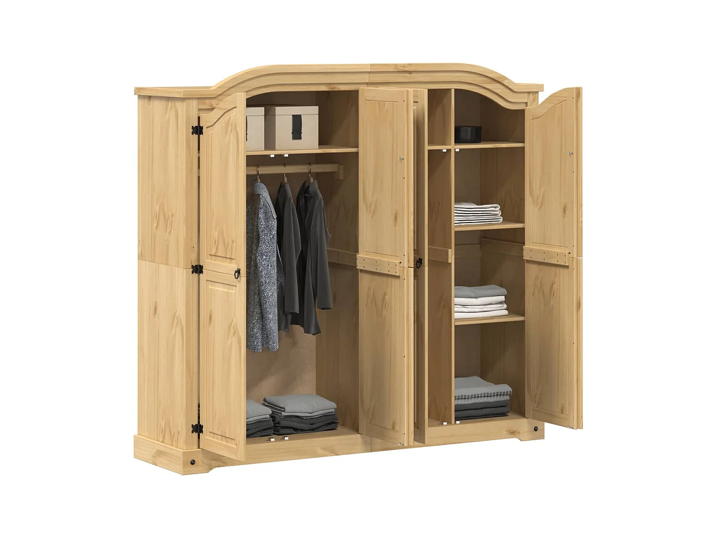 Corona kledingkast 194x52x186 cm massief grenenhout