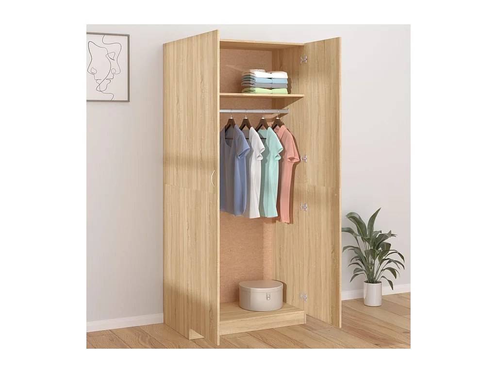 Sonoma Eiken Kledingkast 90x52x200 cm Engineered Wood