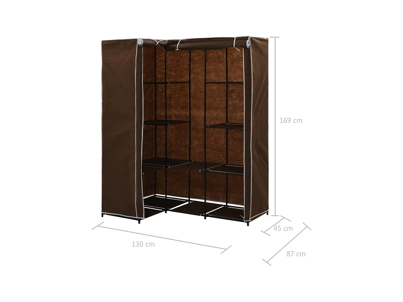 Hoekkast Bruin 130x87x169 cm