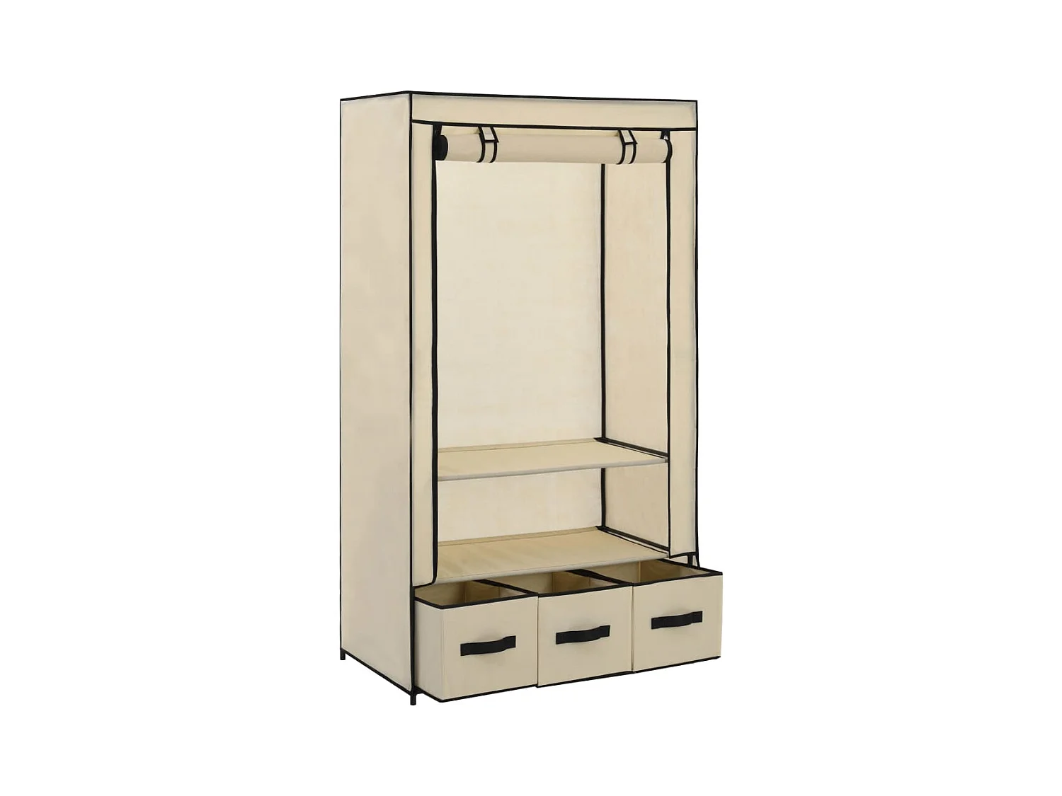 Crèmekleurige kledingkast 87 x 49 x 159 cm stof