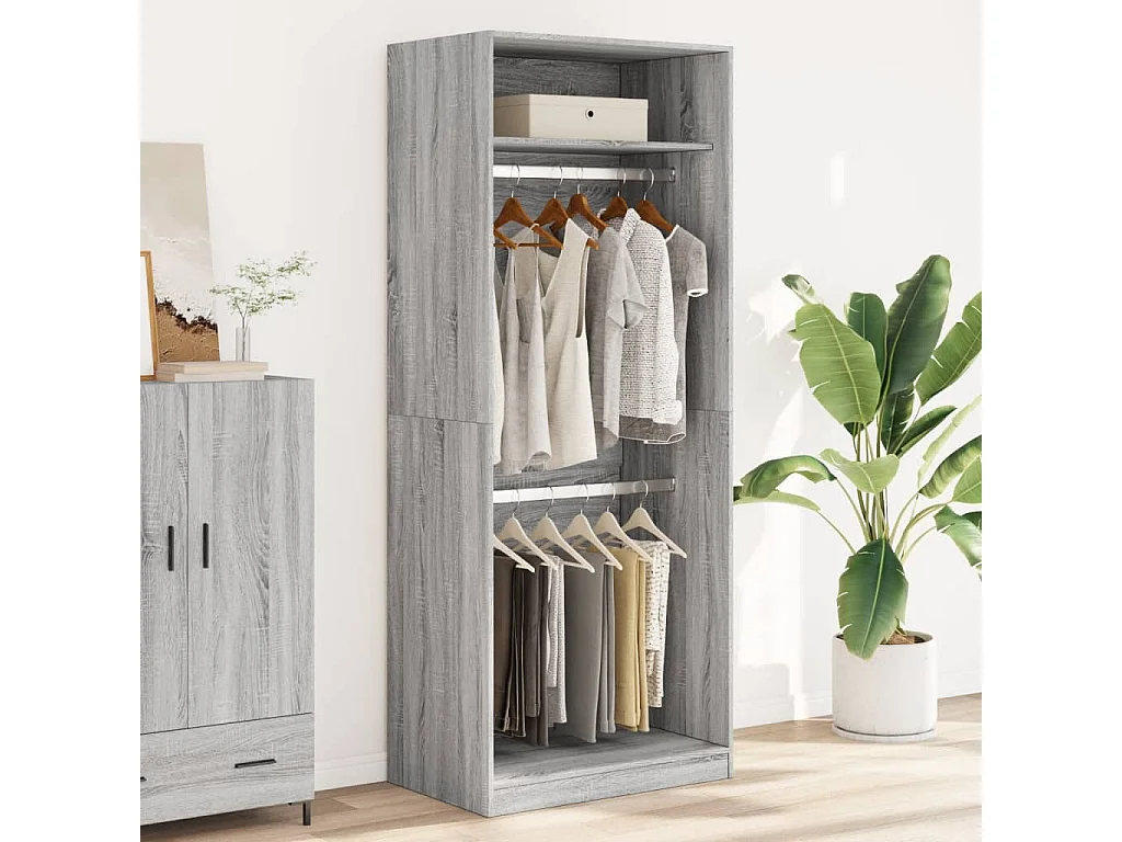 Armario Sonoma gris 80x50x200 cm madera de ingeniería