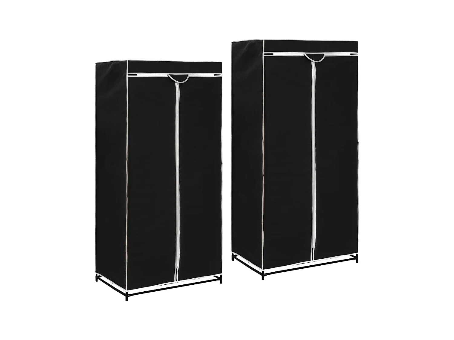 2 pcs Garde-robes Noir 75x50x160 cm