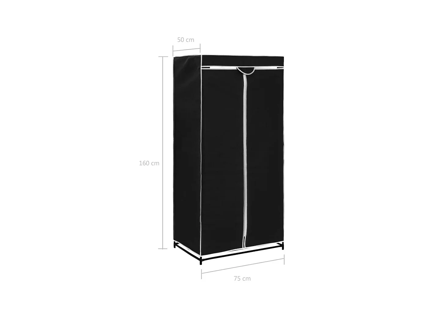 2 stuks kledingkasten zwart 75x50x160 cm