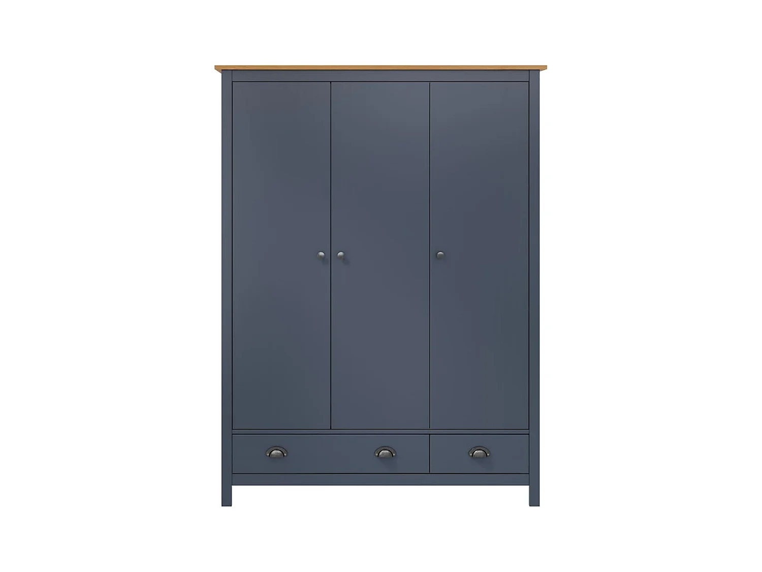 Armadio a 3 ante Hill Grey 127x50x170 cm Pino massello