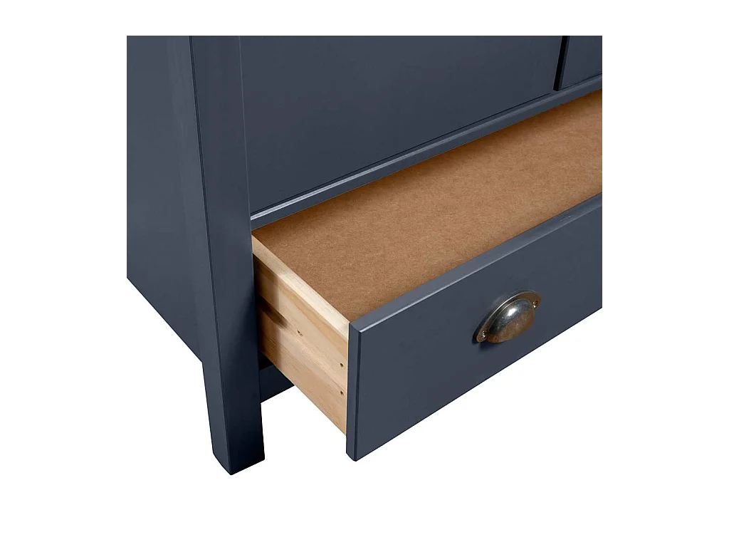 Hill Grey 3-deurs kledingkast 127x50x170 cm Massief grenen