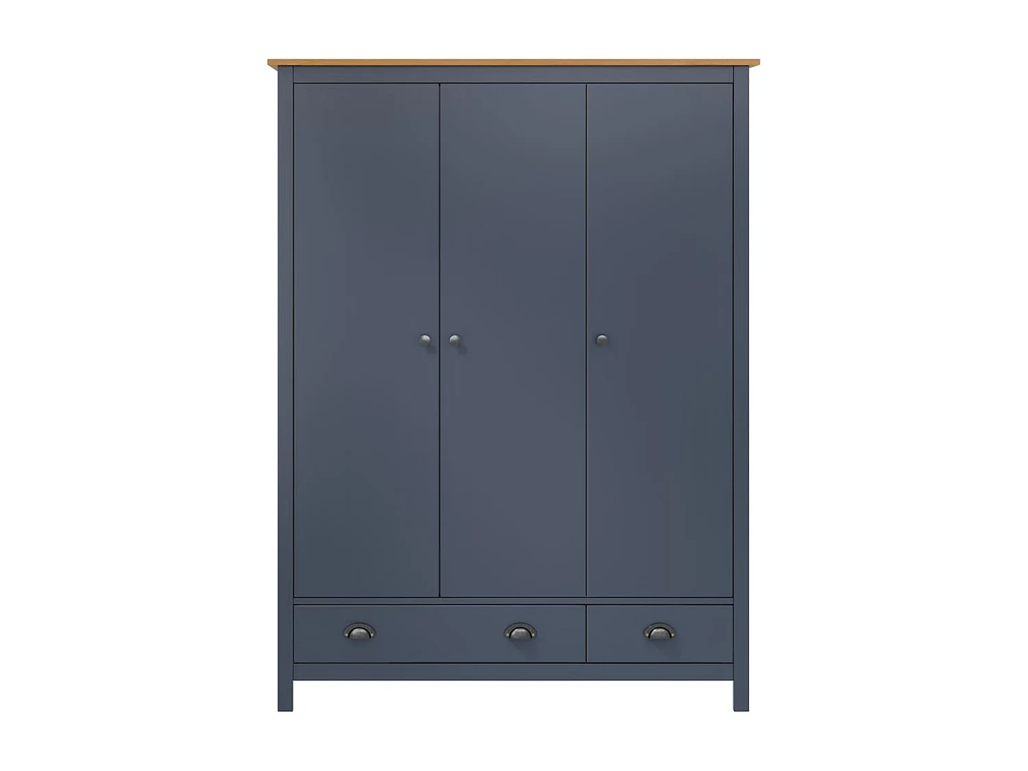 Armario Hill Grey 3 puertas 127x50x170 cm Pino macizo