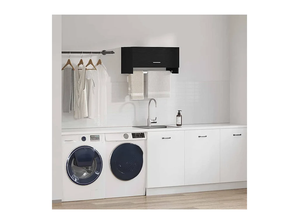 Armoire avec stockage Noir 70 x 32.5 x 35 cm Bois d'ingénierie