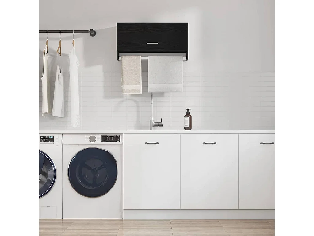 Armoire avec stockage Noir 70 x 32.5 x 35 cm Bois d'ingénierie